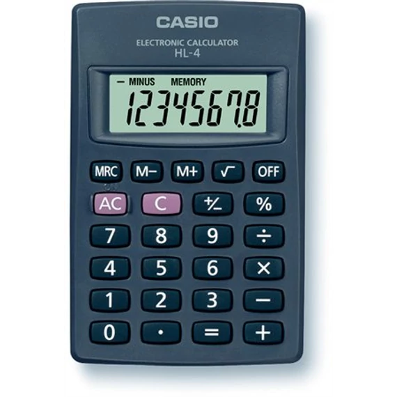 Zsebszámológép, 8 számjegy, CASIO "HL-4T"