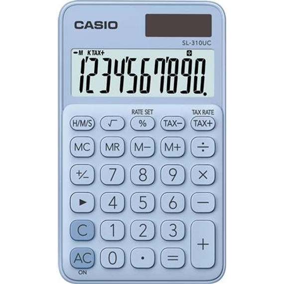 Zsebszámológép, 10 számjegy, CASIO "SL 310", világoskék