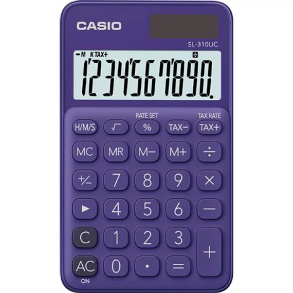 Zsebszámológép, 10 számjegy, CASIO "SL 310", lila