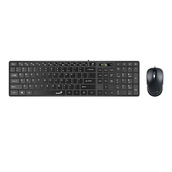 Genius SlimStar C126 Wired keyboard + mouse Black HU