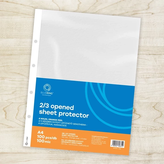 Genotherm lefűzhető, A4, 100 micron narancso belül 2/3 részben nyitott s 4 lyukú Bluering® 100 db/csomag,