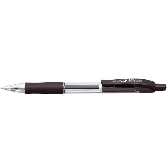 Golyóstoll, 0,7 mm, nyomógombos, PENAC "CCH-3", fekete