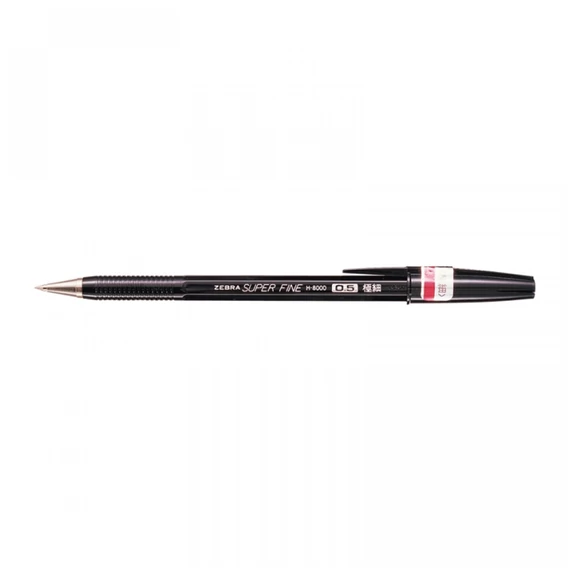 Golyóstoll, 0,21 mm, kupakos, ZEBRA "H-8000" fekete