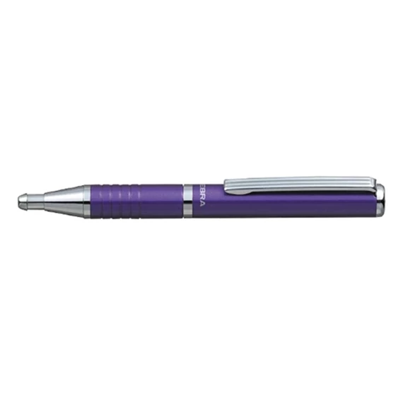 Golyóstoll, 0,24 mm, teleszkópos, metállila, ZEBRA "SL-F1", kék