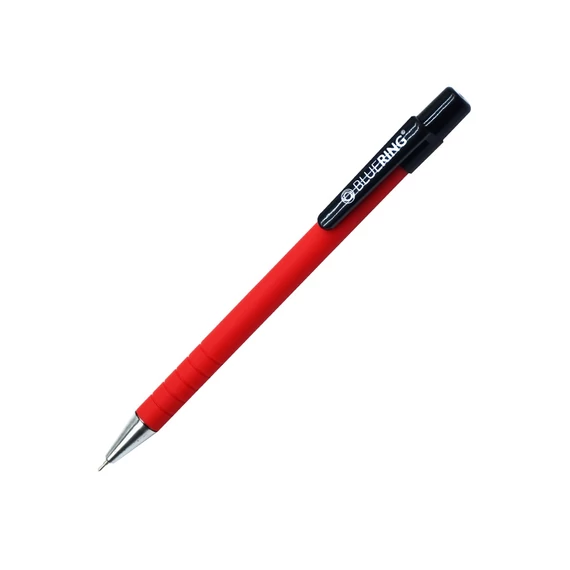 Golyóstoll gumírozott piros test, Bluering® X6, írásszín piros