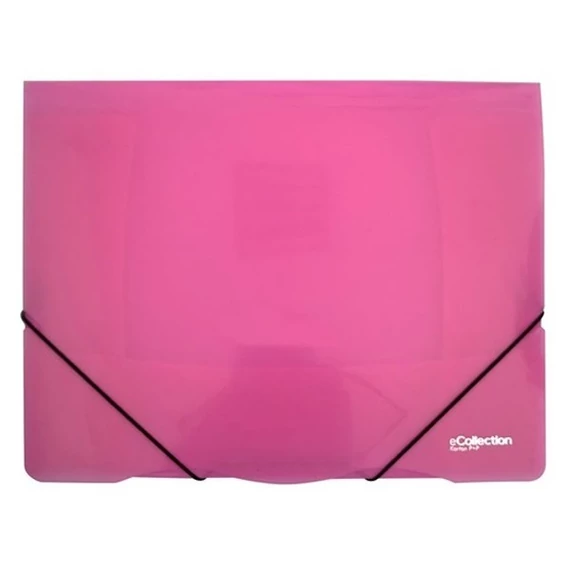 Gumis mappa E-COLLECTION A4 műanyag pink