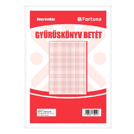 Gyűrűskönyv betét FORTUNA A4 50 lapos 4 lyukú kockás