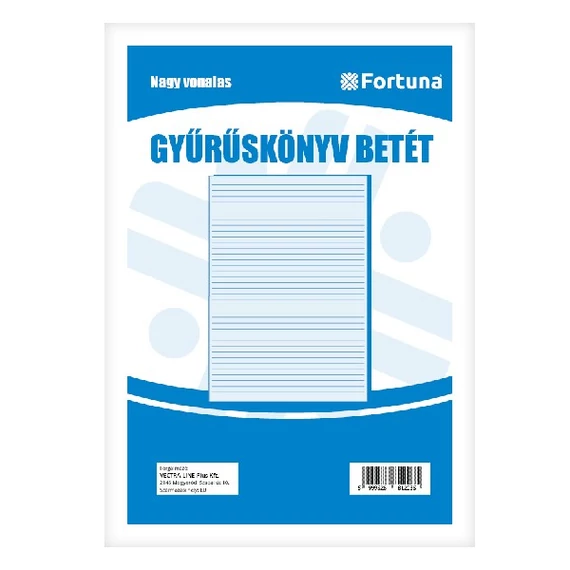 Gyűrűskönyv betét FORTUNA A4 50 lapos 4 lyukú vonalas
