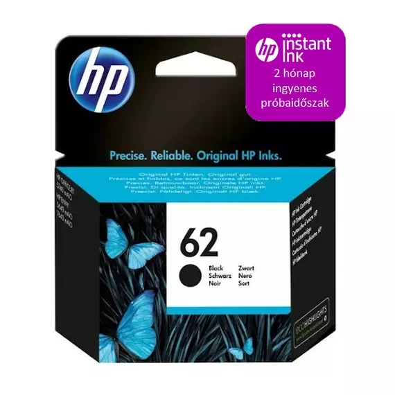 HP C2P04AE (62) fekete tintapatron (eredeti)