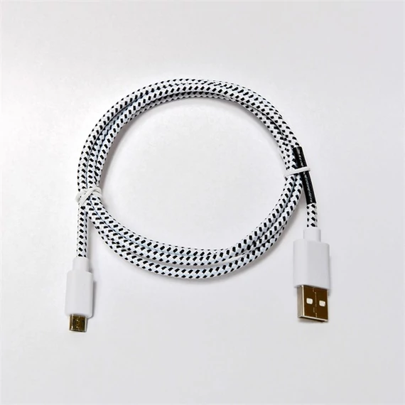 Hama micro USB - USB A 1m fehér szövet adatkábel