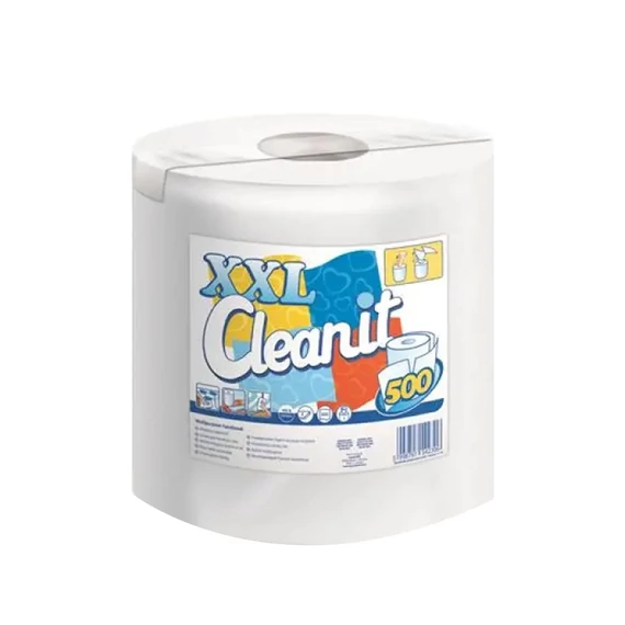 Törlőkendő, tekercses, univerzális, 2 rétegű, LUCART "CLEANIT XXL 500", fehér