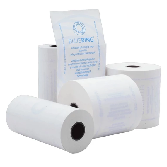 Hőpapír 80mm széles, 75fm hosszú, cséve 12mm, 4tekercs/csomag, (80/80) BPA mentes Bluering®