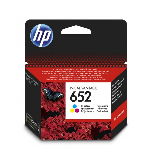 HP F6V24AE No.652 színes tintapatron (eredeti)