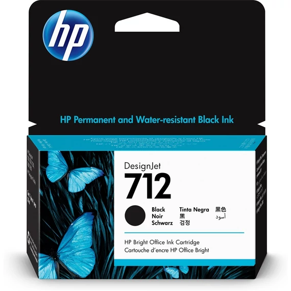 HP 3ED70A No.712 fekete tintapatron 38ml (eredeti)