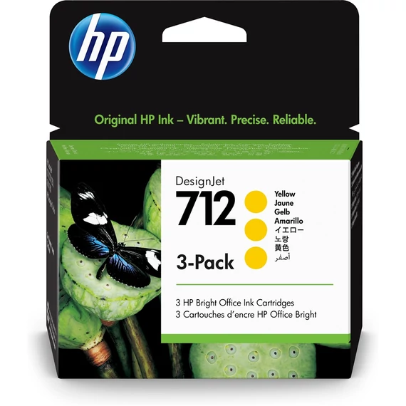 HP 3ED79A 3PACK tintapatron sárga 29ML No.712 (eredeti)