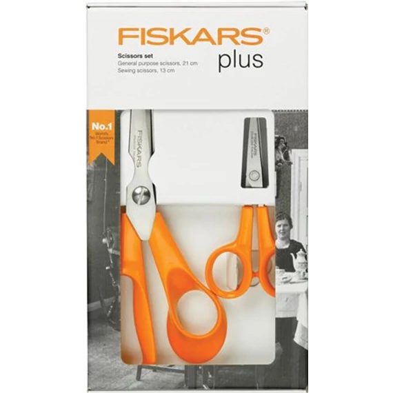 Olló készlet, FISKARS "Classic", narancssárga, 2db/bliszt