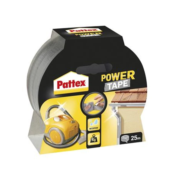 Ragasztószalag, 50 mm x 25 m, HENKEL "Pattex Power Tape", ezüst