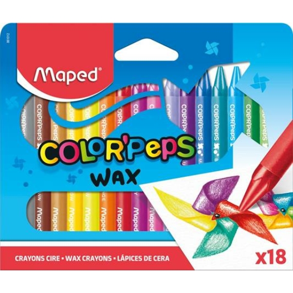 Zsírkréta, MAPED "Color`Peps Wax", 18 különböző szín