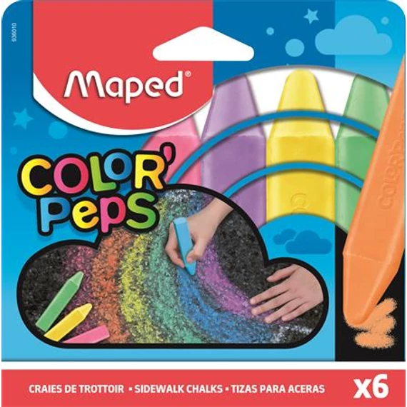 Aszfaltkréta, MAPED "Color`Peps", 6 különböző szín