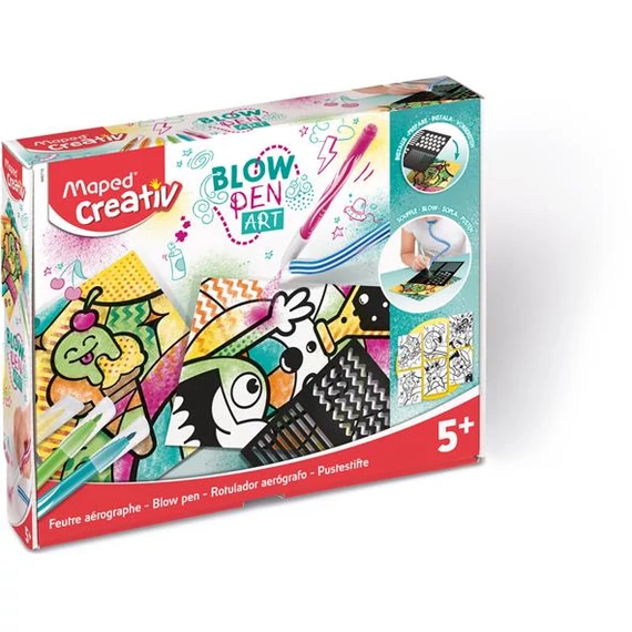 Fújós filctoll készlet, MAPED CREATIV, "Blow pen Art", csíkozás