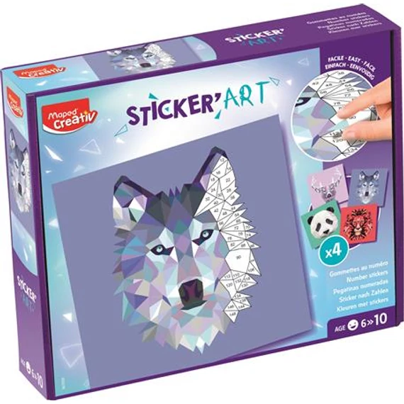 Kreatív matricás készlet, MAPED CREATIV "Sticker` Art", állatok