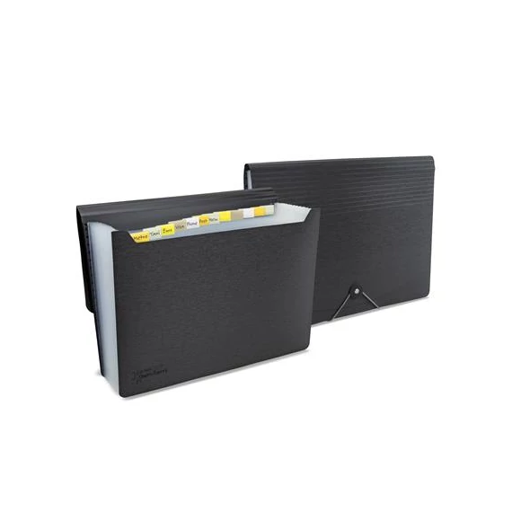 Harmonikamappa, A4, PP, 13 rekeszes, RAPESCO "Germ-Savvy™", matt fekete