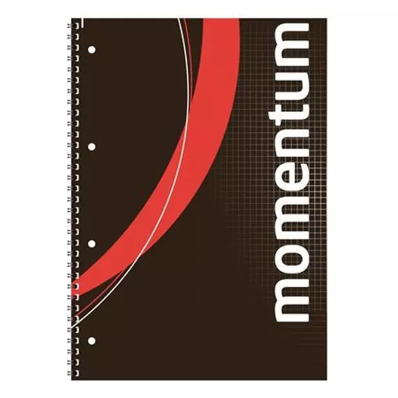 Spirálfüzet, A4, kockás, 90 lap, perforált, lyukasztott, VICTORIA, "Momentum"