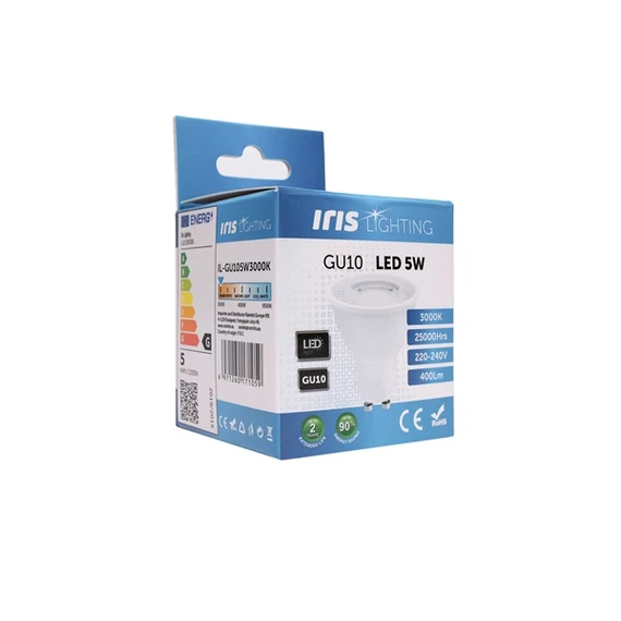 Iris Lighting GU105W3000K 5W 400lm 3000K GU10 LED fényforrás