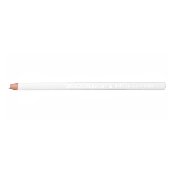 Jelölőceruza, UNI, "Dermatograph", fehér, 12db/cs