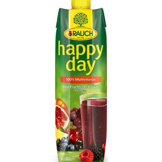 Gyümölcslé, 100%, 1 l, RAUCH "Happy day", piros multivitamin