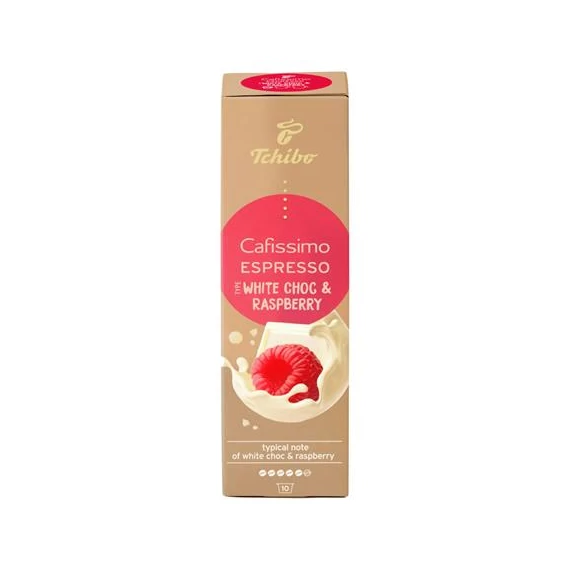 Kávékapszula, 10 db, TCHIBO "Cafissimo Espresso White Choc & Raspberry"