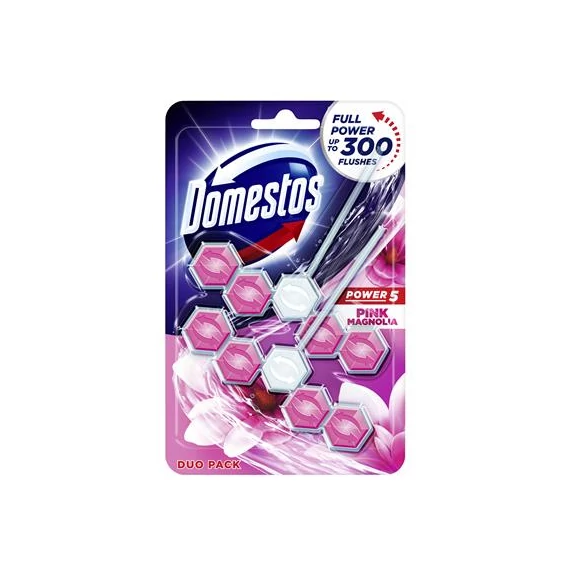 WC fertőtlenítő, 2 db-os ,DOMESTOS "Power 5", pink magnólia