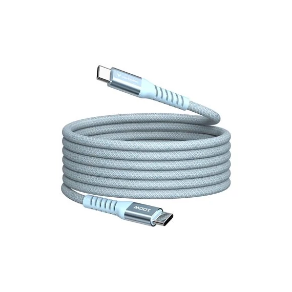USB kábel, USB-C - USB-C, 1,2 m, 100W, mágneses, VERBATIM, kék