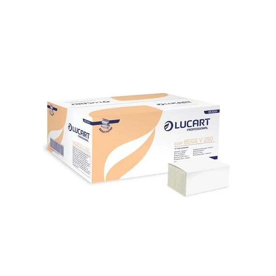 Kéztörlő, Z/V hajtogatott, 1 rétegű, 250lap, LUCART, "Easy", beige, 20csom/krt