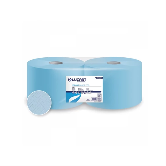 Kéztörlő 3 rétegű tekercses kék 2 tekercs/karton Lucart Strong Blue 2.1000_851326J