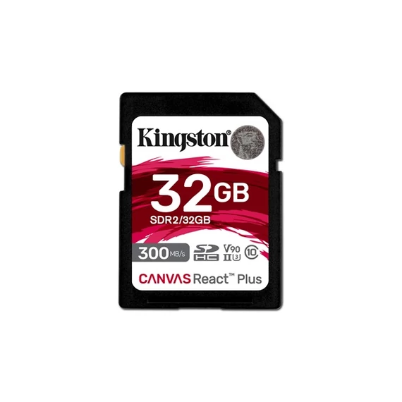 Kingston 32GB SD Canvas React Plus (SDHC Class 10 UHS-II U3) (SDR2/32GB) memóriakártya