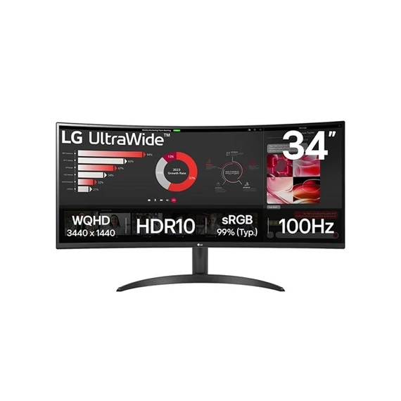 LG 34" 34WR50QK-B.AEU UWQHD VA 100Hz HDMI/DP ívelt monitor