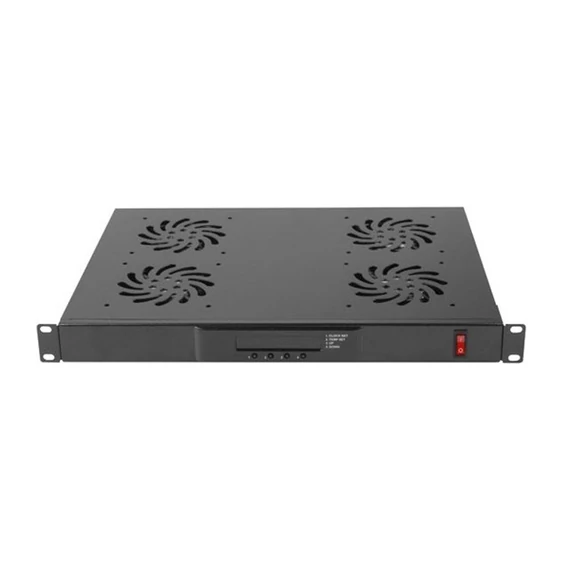 Lanberg AK-1503-B 19" 4x ventilátor + termosztát ventilátor egység LCD kijelzővel