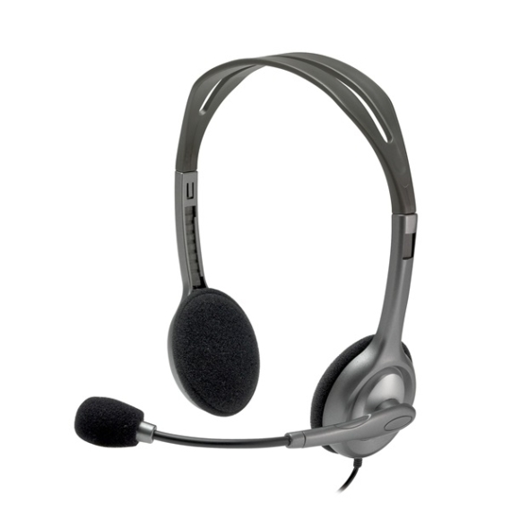 Fejhallgató, mikrofonnal, vezetékes, LOGITECH "H111", fekete