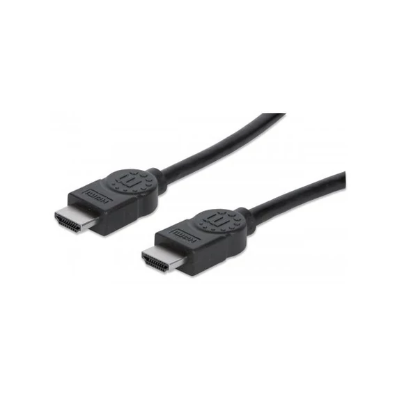 Manhattan Kábel - HDMI to HDMI (Ethernet HEC, ARC, 3D, 4K, Shielded, 2m, Fekete)