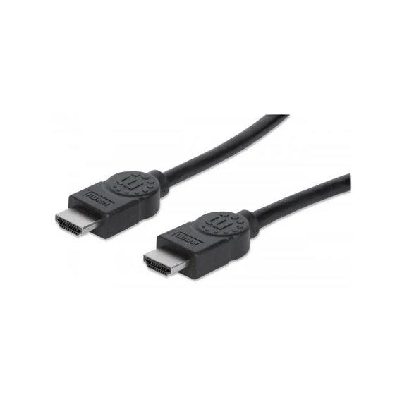 Manhattan Kábel - HDMI to HDMI (Ethernet HEC, ARC, 3D, 4K, Shielded, 3m, Fekete)