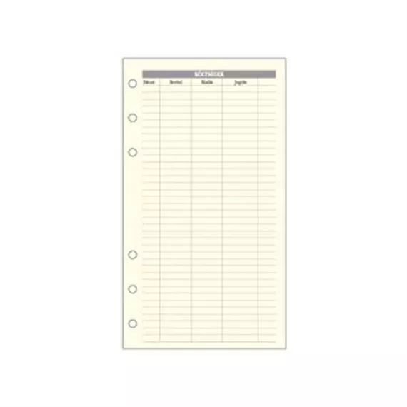 Kalendárium betét, költségtervező "L", SATURNUS, 10lap/cs