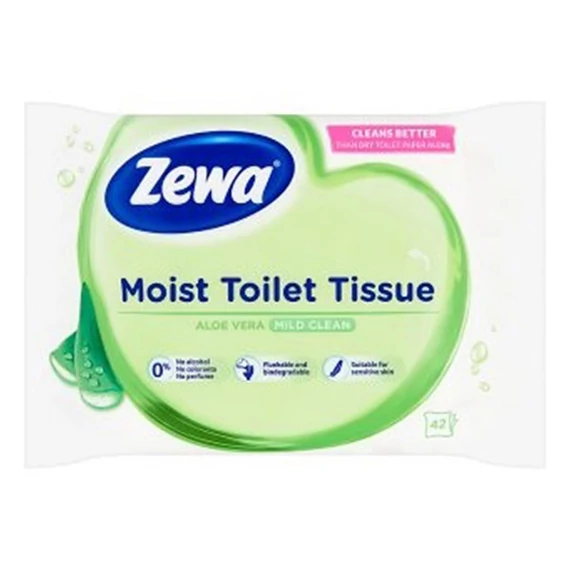 Toalettpapír nedves 42 lap/csomag Zewa Aloe Vera
