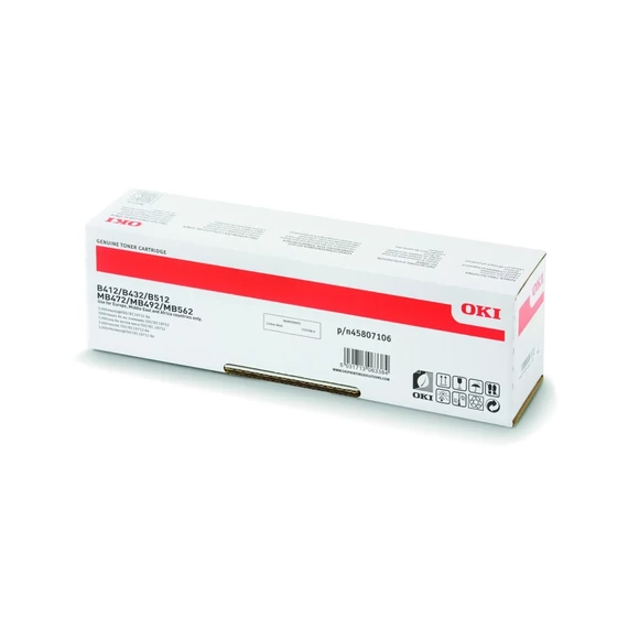 Oki B432/MB472 fekete toner 7K No. 45807106 (eredeti)