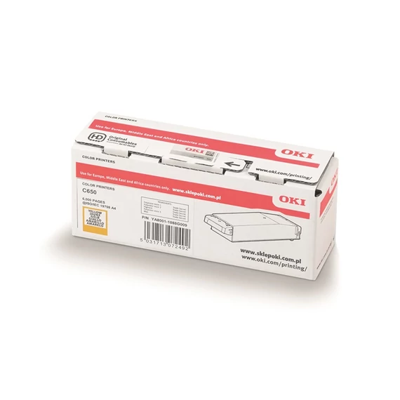 Oki C650 sárga toner 6K (eredeti)