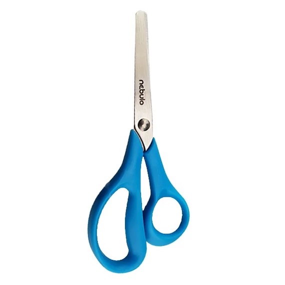 Olló, iskolai, ergonomikus, 14 cm, NEBULO