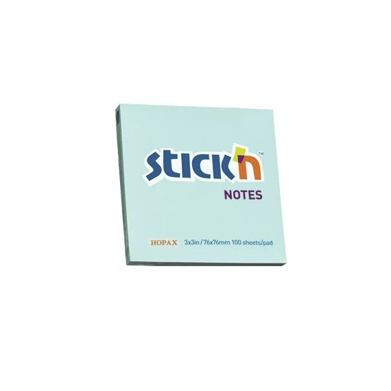 Öntapadó jegyzettömb STICK`N 76x76mm pasztel kék 100 lap