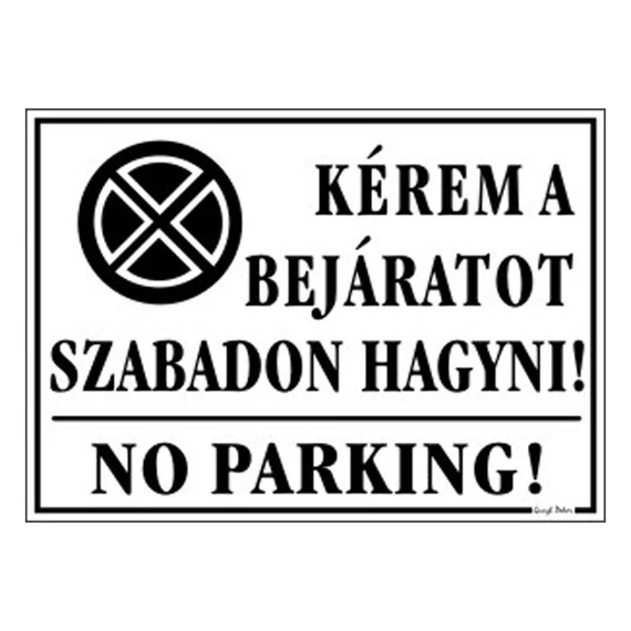 Piktogram Kérem a bejáratot szabadon hagyni! fehér