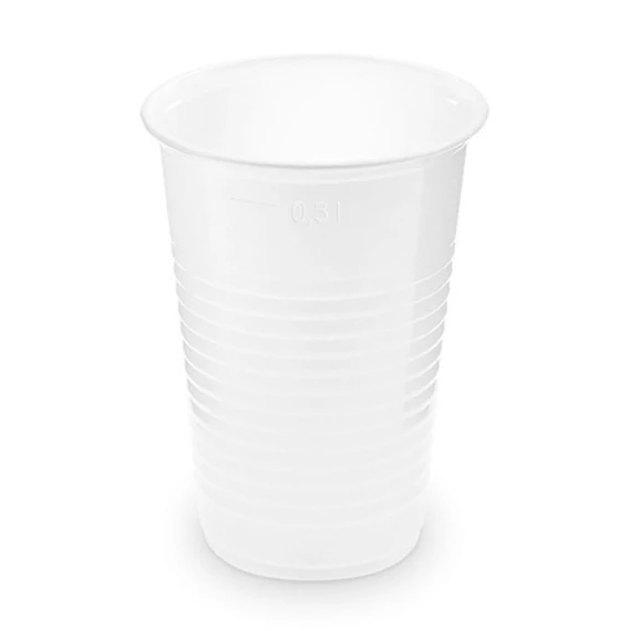 Pohár 3dl műanyag 50 db/csomag, fehér