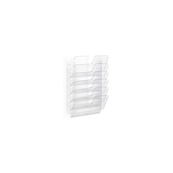 Prospektustartó, fali, fekvő, A4, DURABLE "FLEXIPLUS 6", áttetsző